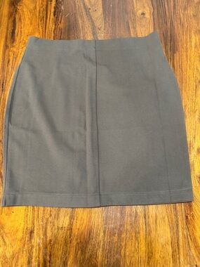 NWT Express Ponte Pencil Mini Skirt L Taupe Brown Career Minimalist
